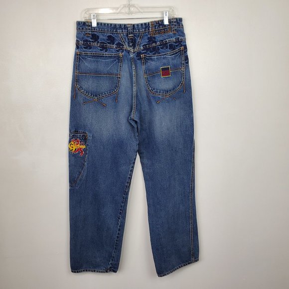 Vintage Marithe Francois Girbaud Medium Wash Wide Legs Jeans Size 34M - Picture 1 of 15